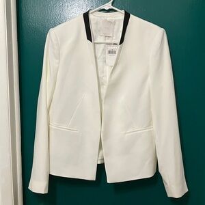 NEW Mango White Blazer with Black Trim